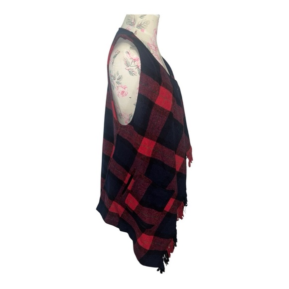 Democracy Red and Black Plaid Vest - Picture 5 of 9